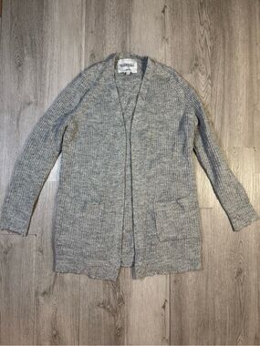 Reserve Fairfax Women’s Gray Knit Open Front Sweater Cardigan  Pockets Medium